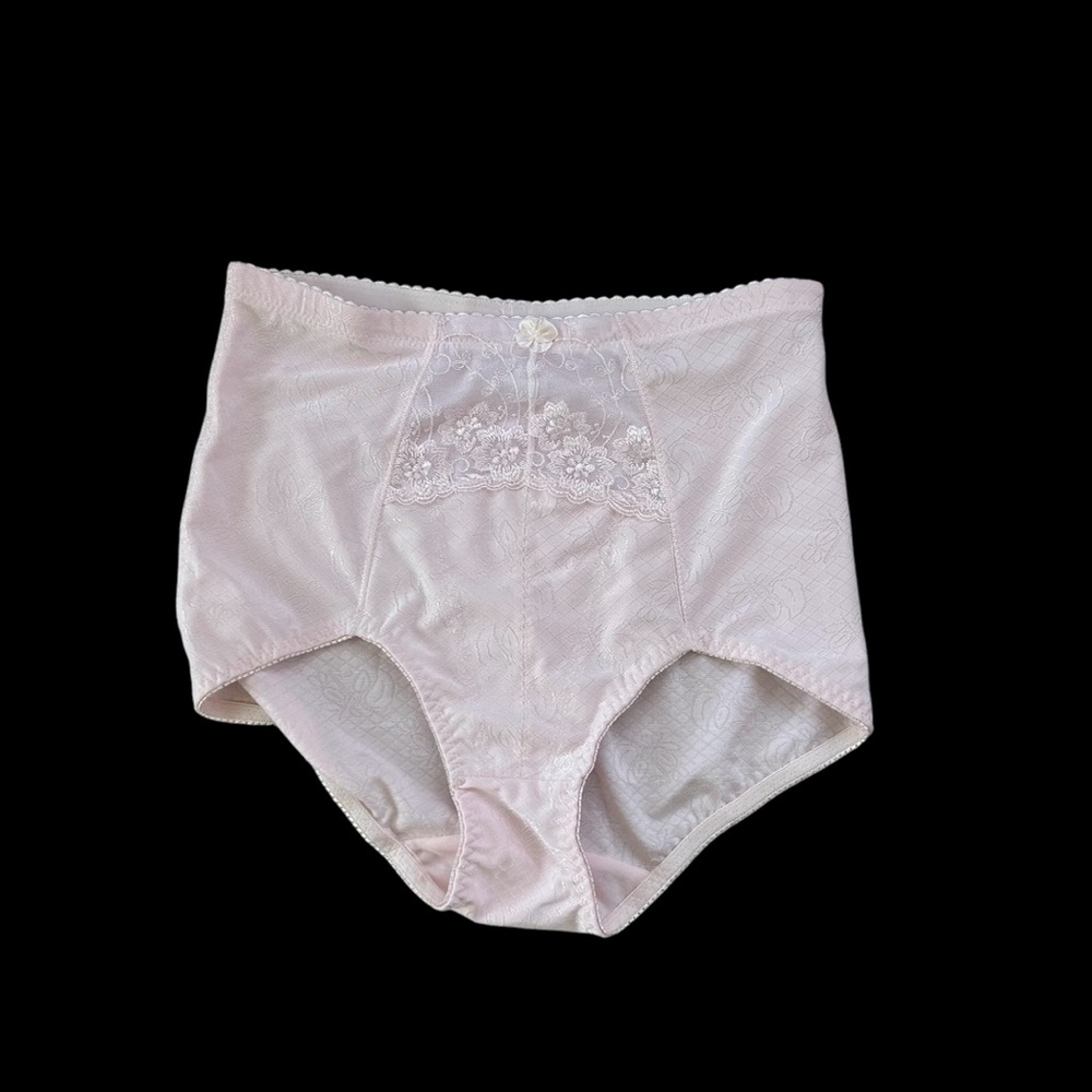 VTG NWT JC Penney Granny Panties Sz XL Pink Embroidered Floral Stretch Shapewear